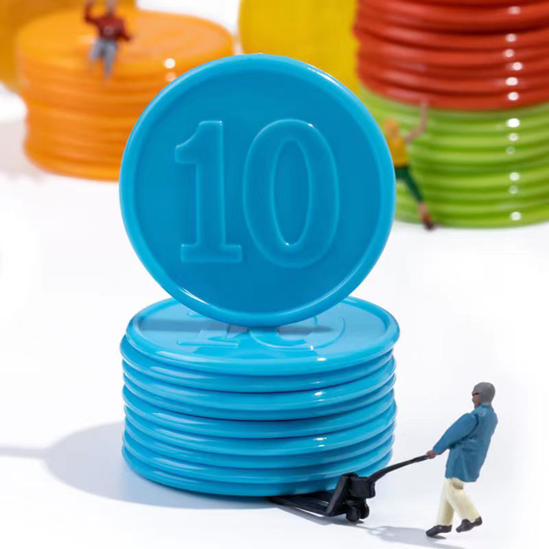 Math Manipulative Set - 40 fiches da poker con numeri,
