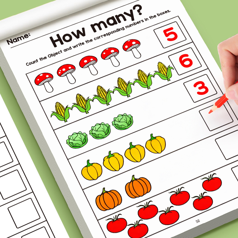 Learning Workbook Preschool - Quaderno di esercizi illustrato di matematica