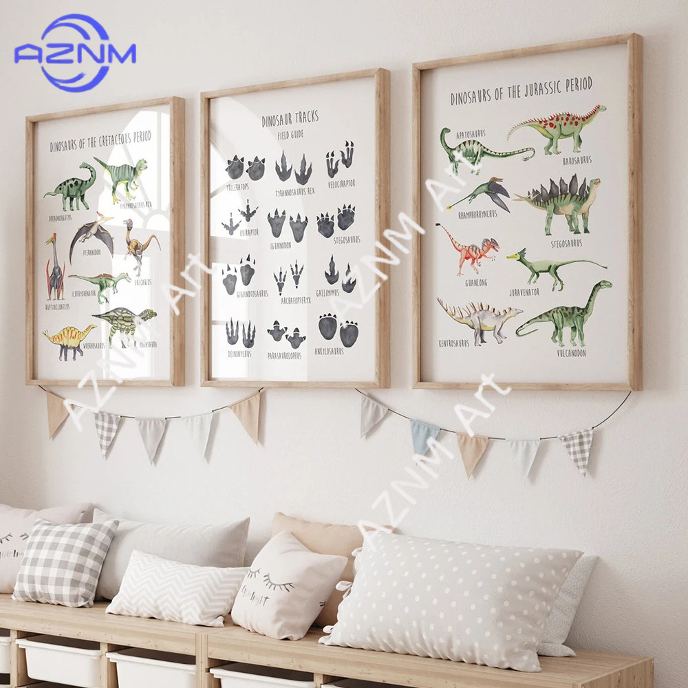 Kids Educational Resources - 1/3 pezzi, poster educativo con dinosauri