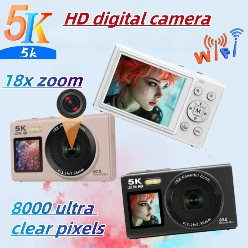 Kids Education News - Fotocamera Digitale 5K HD WiFi 80MP