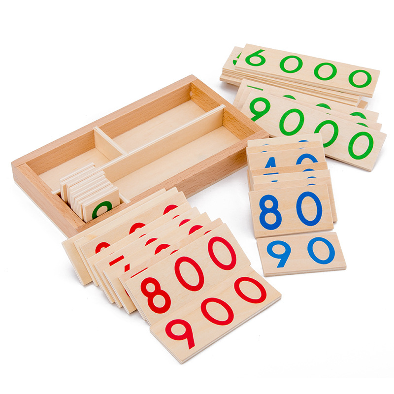 Math Manipulative Set - Carta con numeri in legno 1-9000