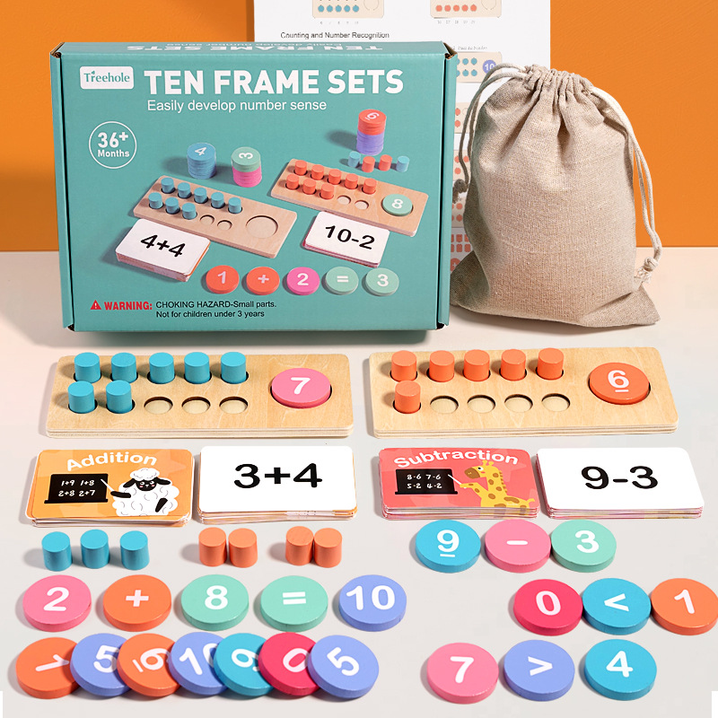 Math Manipulative Set - Tabellone numerico in legno per bambini