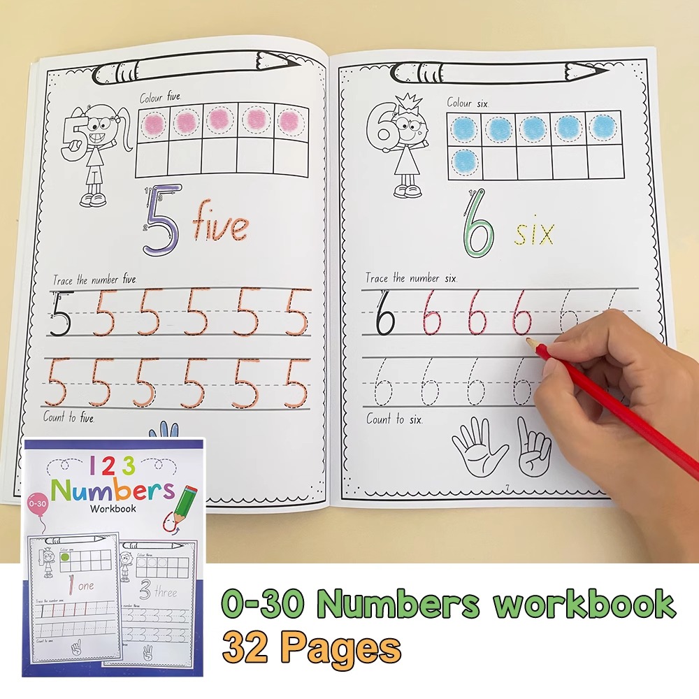 Learning Workbook Preschool - Formato A4 Numero 0-30 Quaderno di