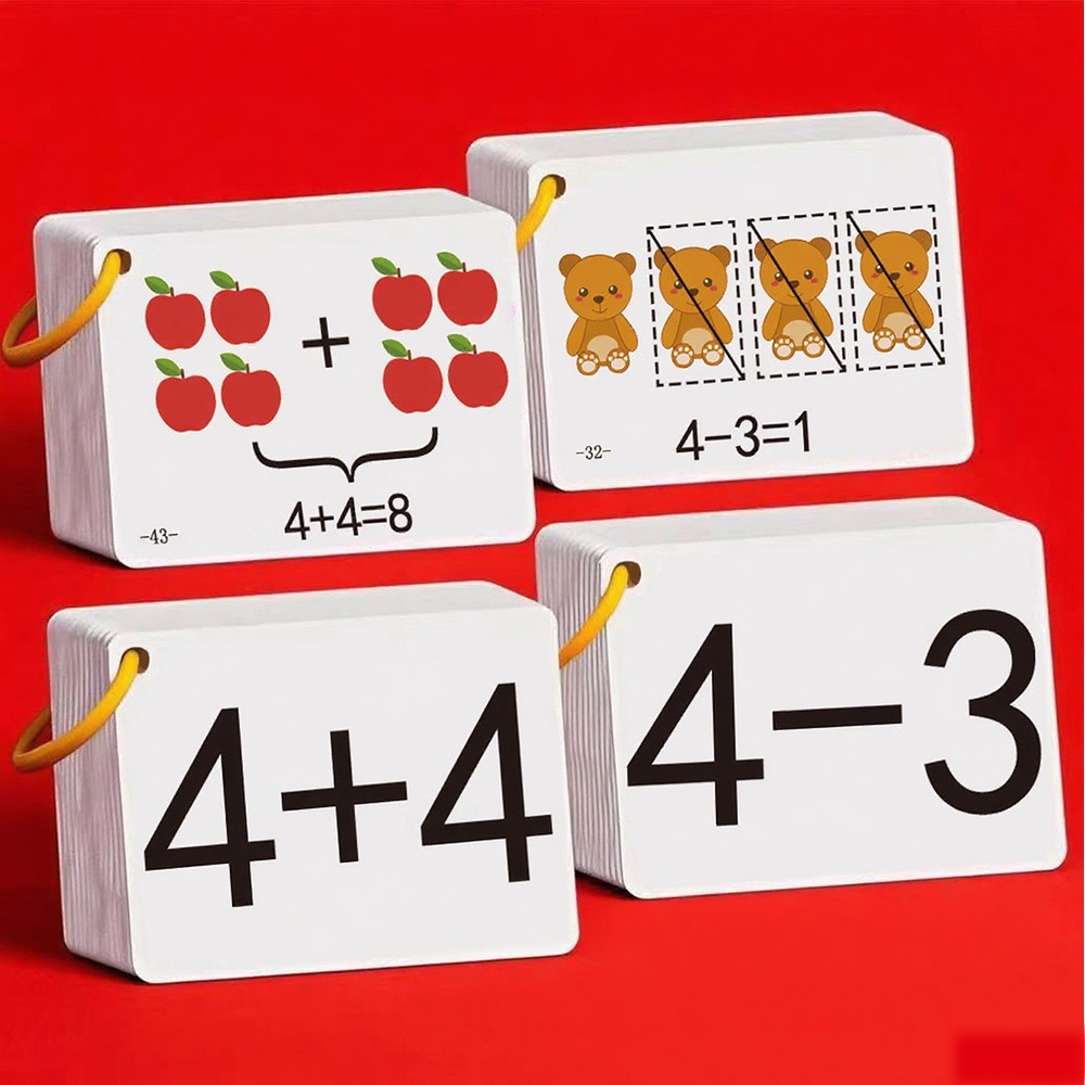 Math Manipulative Set - 132 carte di addizione e sottrazione,