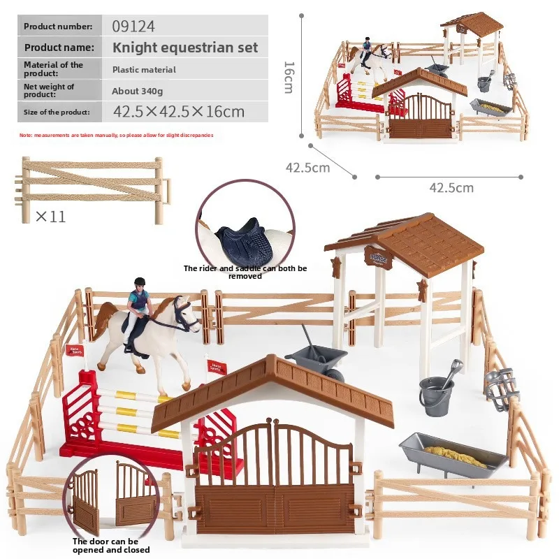 Kids Education Classes - Modellino di Stalla con Cavalli e