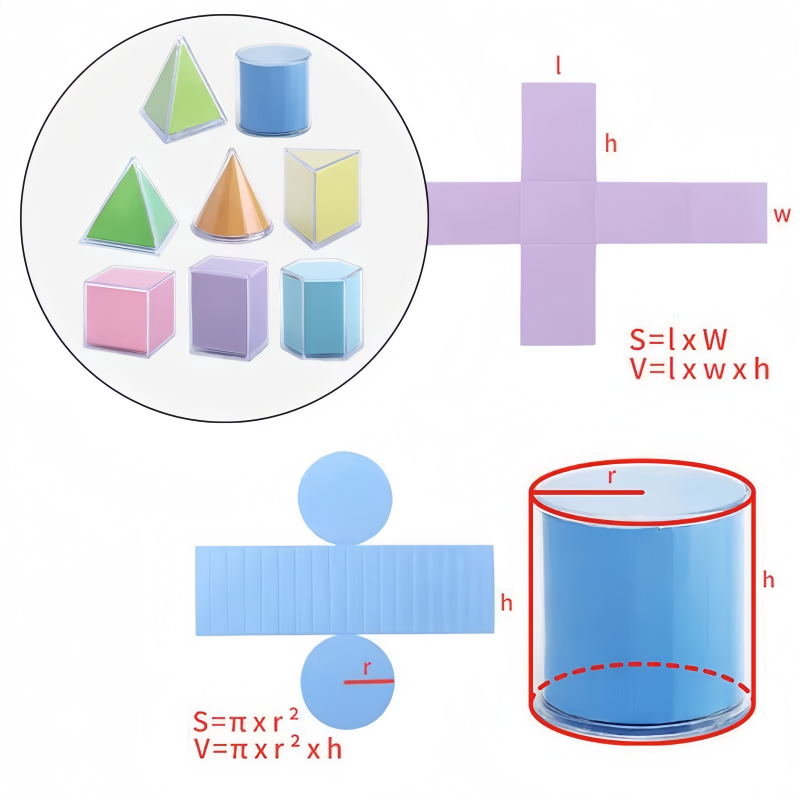 Set di 8 Blocchi Geometrici 3D - Math Manipulative Set recensione e prezzo